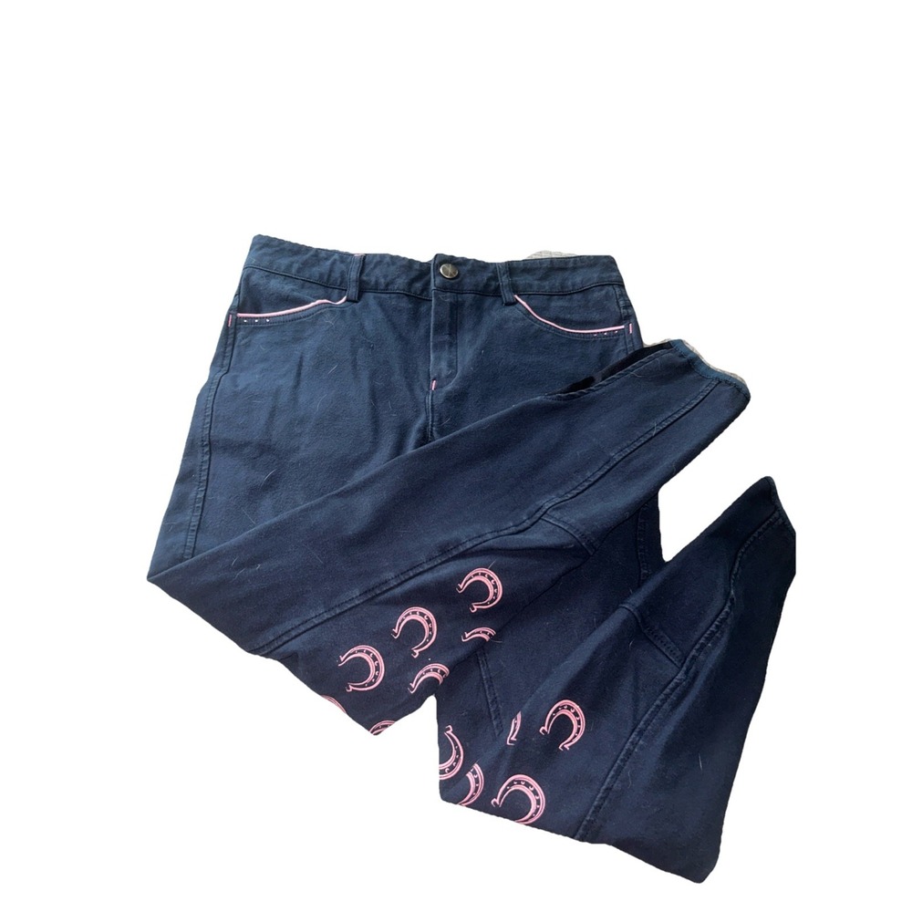 Goode Rider Girls Lucky Breech Size 14 Blue Equestrian Horse Riding Pants Youth